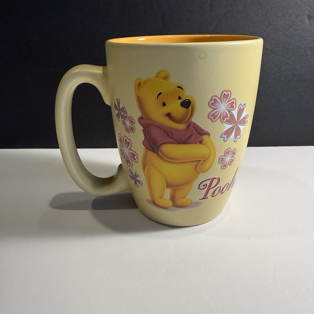 Disney Store Winnie the Pooh Coffee Mug – Yellow Floral Design